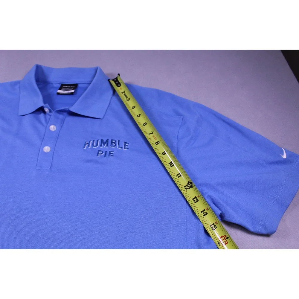 Nike Golf Mens XL Dri-FIT Polo Shirt Blue Humble Pie Short Sleeve Sportswear